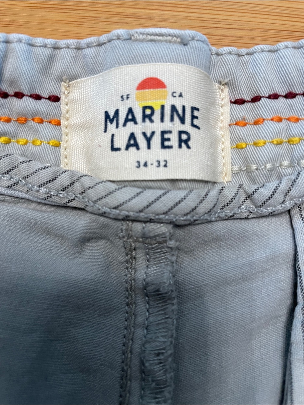 Marine Layer Men’s Chino Pants Size 34 x 31 Gray - Picture 7 of 10